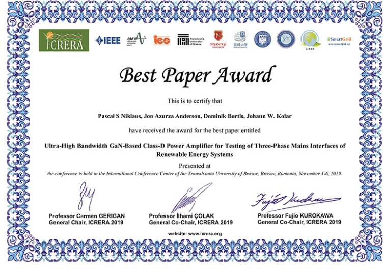 Enlarged view: Best Paper Award